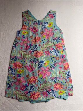 Tommy Bahama Kids Tropical Floral Dress in Aqua, Pink and Yellow